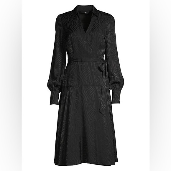 Jay Godfrey Manning Zebra-Print Puff-Sleeve Wrap Dress - Picture 1 of 3